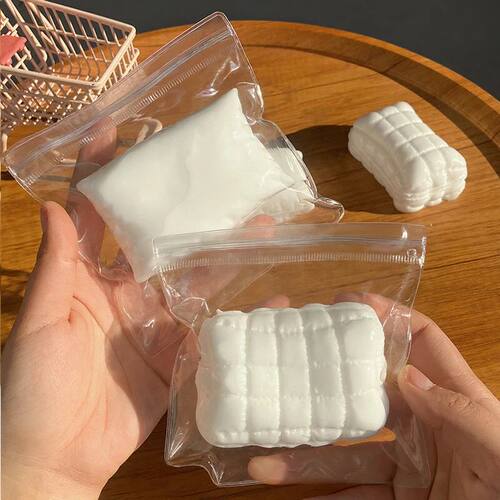 Fun Milk White Soap Fidget Toy Squishy Square Pillow Squeeze
