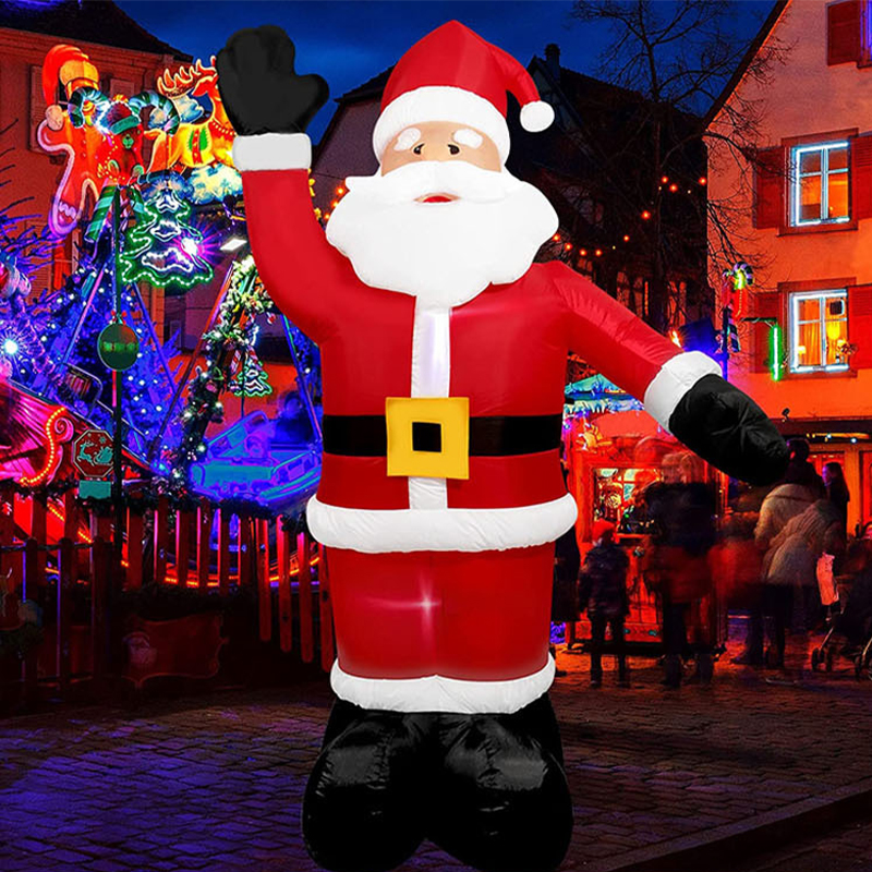 8FT-4FT Inflatable Santa Claus Glowing Christmas Outdoor Dec
