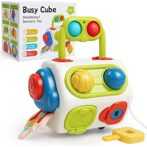 Montessori Busy Cube Toys for Toddler Sensory Activities Bus