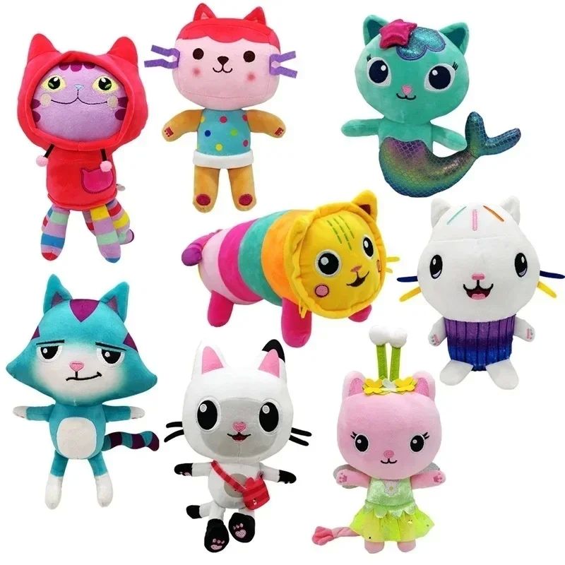 25cm 8Pcs Kawaii Gabby doll house plush toy cartoon stuffed