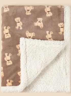 Winter Baby Blanket Baby Swaddle Wrap Flannel Lamb Fleece Wa