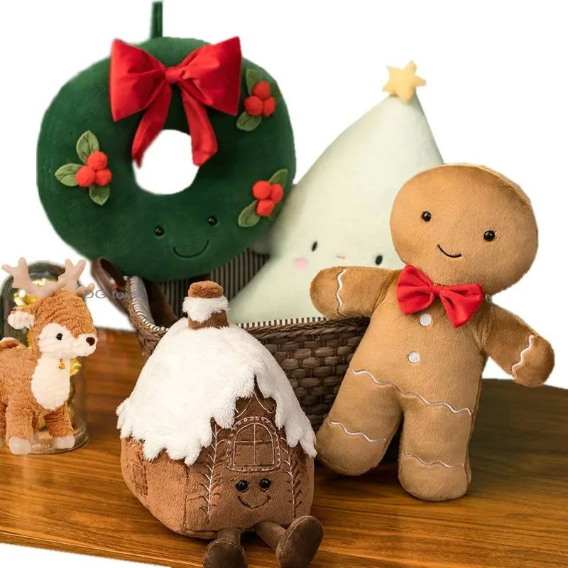 Christmas Ginger Bread Plush Pillow Stuffed Chocolate Cookie
