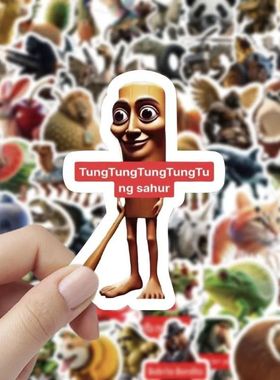 105pcs Italian Brainrot Animal Stickers Funny Meme Cartoon D