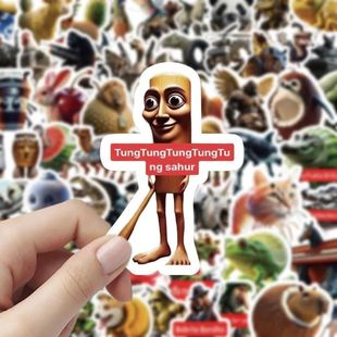 105pcs Italian Brainrot Animal Stickers Funny Meme Cartoon D