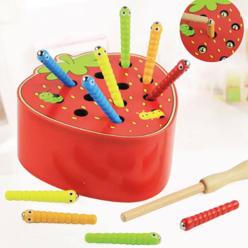 Baby Toys Wooden Catching Worms Game 3D Puzzle Early Childre