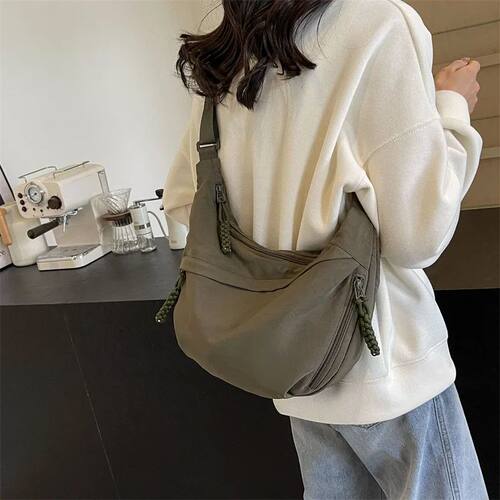 Nylon Fabric Shoulder Bag  High Capacity Women's Crossbody M
