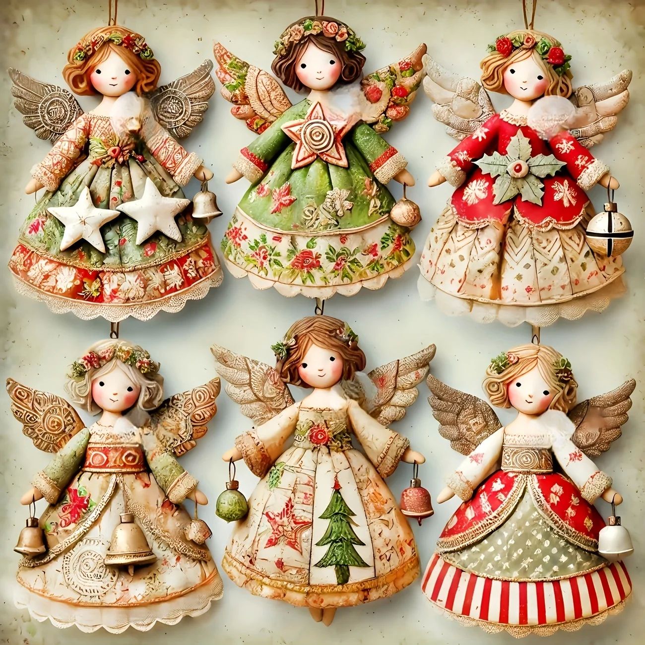 Christmas Angel Pendant Vintage Christmas Angel Paper Pendan