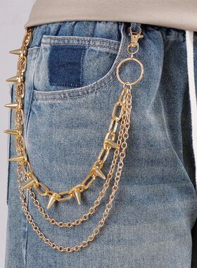Cool Hip Hop Rock Multilayer Metal Pants Waist Chain Men Wom
