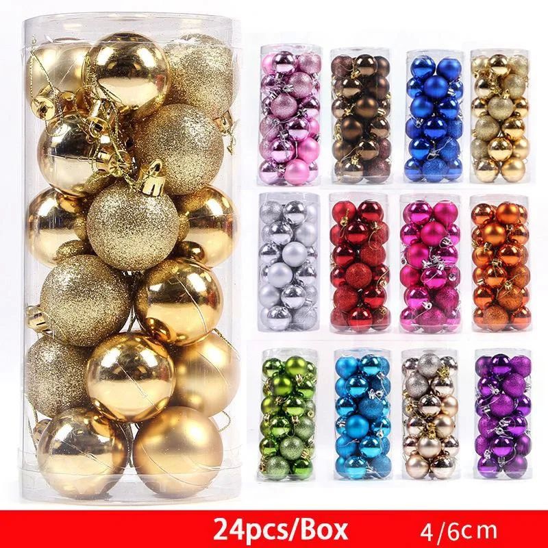 24pcs/Box Christmas Balls Christmas Tree Ornaments Christmas