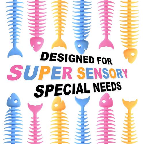 5-50pcs Squishy Fidget Toys, Fish Bone Sensory Toys, Strings