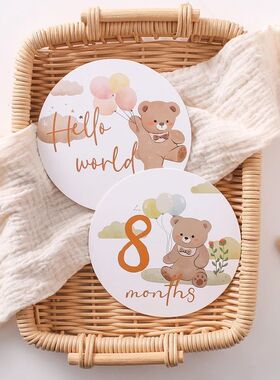 Cardboard Baby Monthly Milestone Photo Card Double Sided Pho