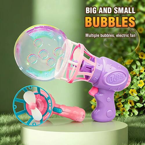 Porous Electric Fan Blower Bubble Gun Children's Toys Automa