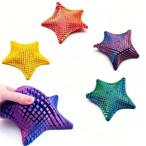 3D Printed Articulated Starfish Fidget Toy Flexible Movable