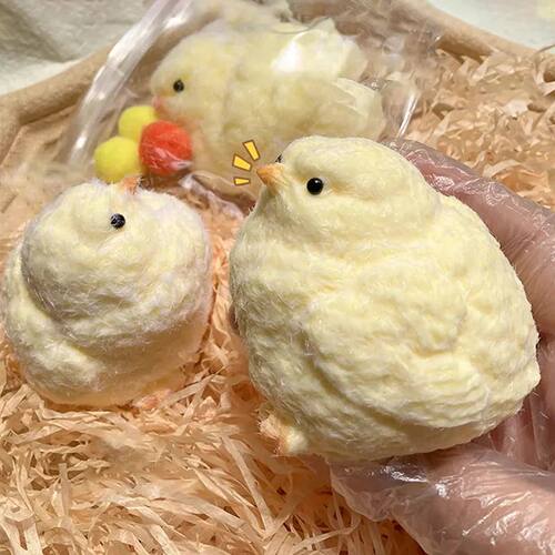 Cute Squishy Chick Soft Squeeze Silicone Toy Stress Relief S