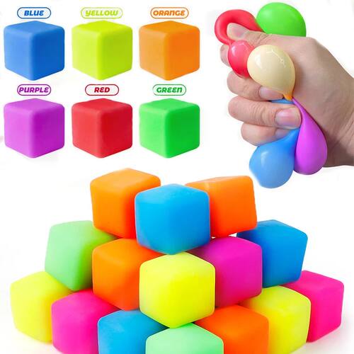 5/15/30PCS 3cm Rainbow Tofu Stress Balls Sensory Toys Decomp
