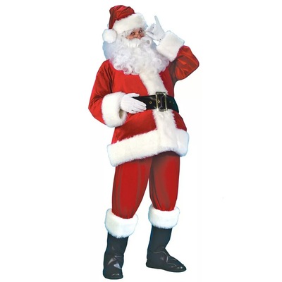 Christmas clothes Santa Claus clothes golden velvet festive