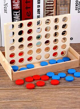 Wooden Line Up Four, Connect Four, Four in One Line, 42 Piec