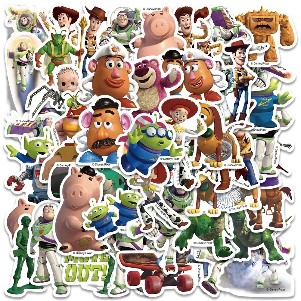 50pcs  Toy Story Stickers Cartoon Cute Buzz Lightyear Alien