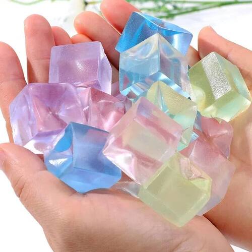 30-50pcs Squishy Ice Cube Fidget Sss Relief Squeeze Toy Adul