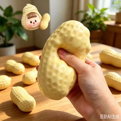 Cute Giant Peanut Squishy Fidget  Slow Rising Squeeze Toy Si