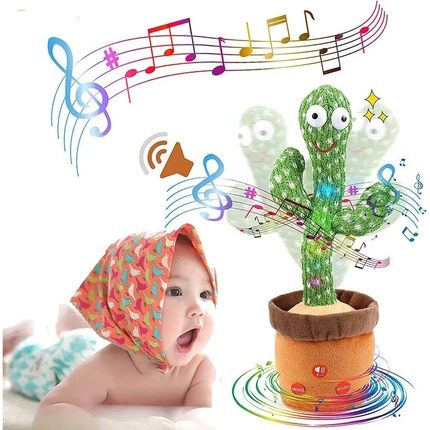 1pc Dancing Cactus Toy,Repeat Talking ,Song Speaker Wriggle