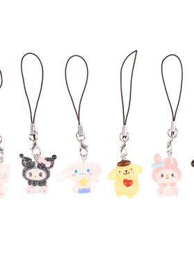 1PCS Sanrio Phone Pendant Melody Cinnamoroll Keychain Lanyar