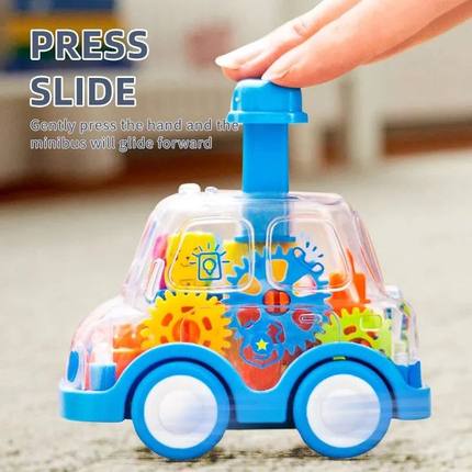 Children's Cartoon Press Gear Car Toy Lnertia Pull-back Tran
