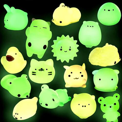 10PCS Mochi Squishy Toys Animals Glow in The Dark Squeeze Ss