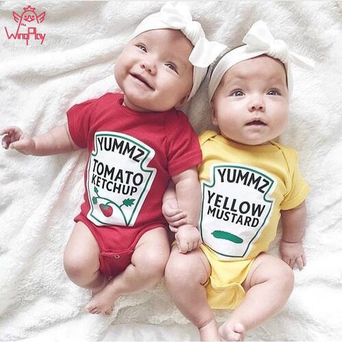 New Summer Baby Boys Girls Clothes Baby Bodysuit Short Sleev
