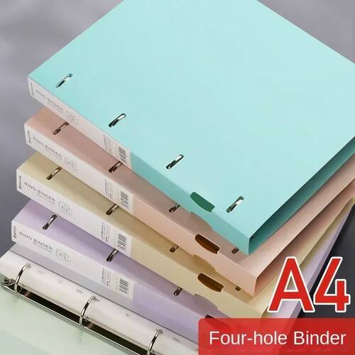 Portable 4-Hole D-Type Folder A4 Plastic Storage Folder Loos