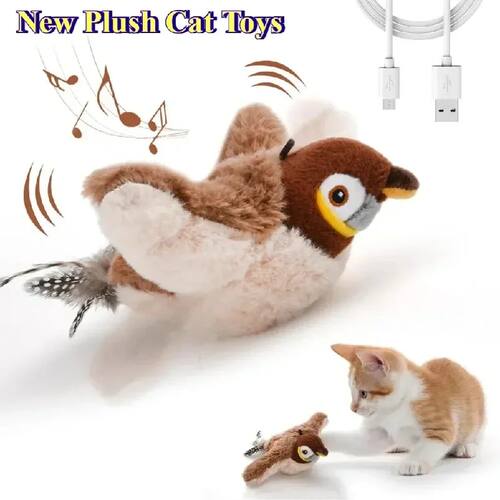 Hot Cat Interactive Toys Catnip Electric Pat Bird (with Catn