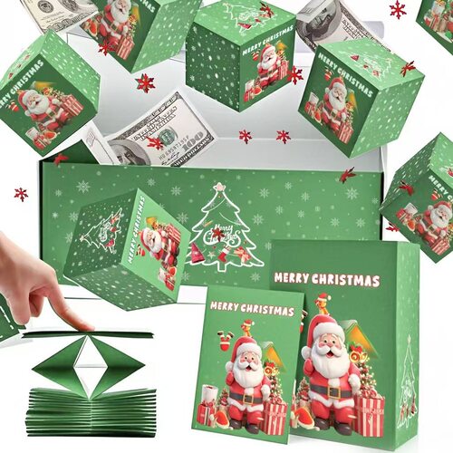Jumping Box Birthday Gift Christmas Folding Bouncing Red Env