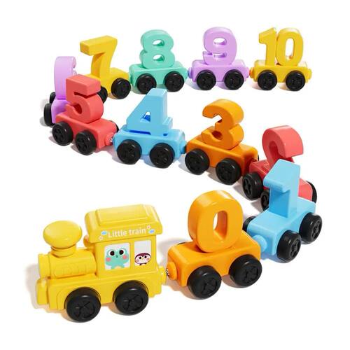 Montessori Educational Toy Train Set Wooden Magnetic Number