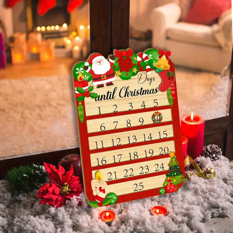 Christmas Countdown Calendar Country Farmhouse Style Decorat