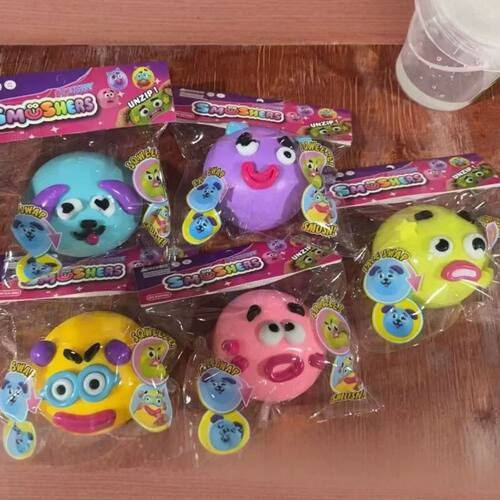 In Stock Smushers Curiosities Dog Face Swap Squishy Toy Sque