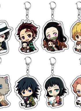 Anime Acrylic Keychain Demon Slayer y2k Cartoon Character Pe