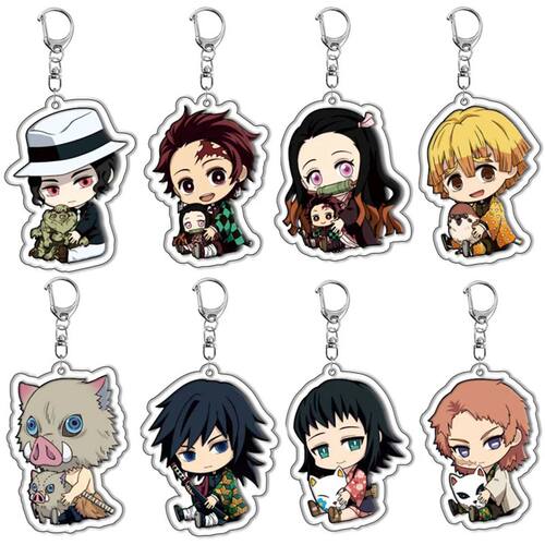 Anime Acrylic Keychain Demon Slayer y2k Cartoon Character Pe