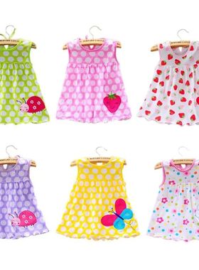 0-24M New borns Cotton Flower Sleeveless Dresses Baby Girls