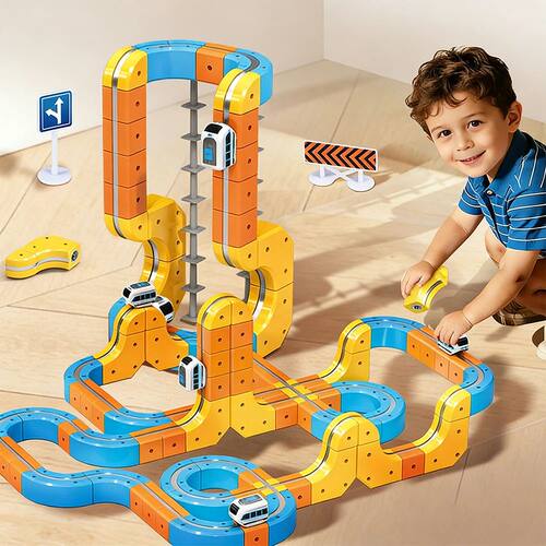 Magnetic Train Set DIY 3D Cube Track Electric Train Set for