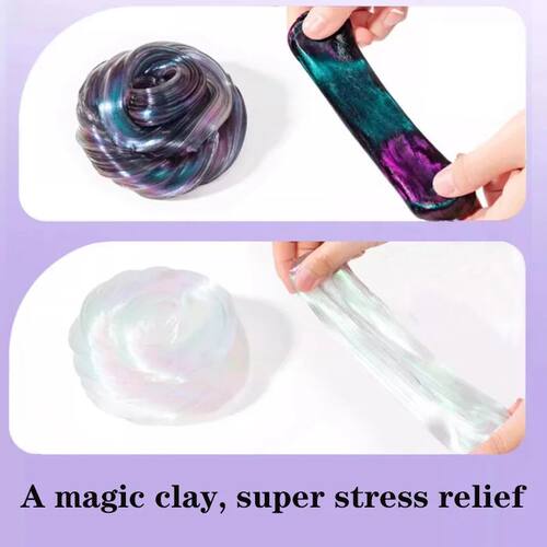 Christmas Gift, Liquid Glass Mud Repeat Play, Elastic, Brush
