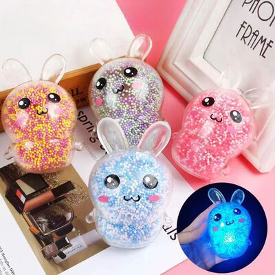 1/6pcs Squishy Bunny Stress Balls with Light Stress Relief T