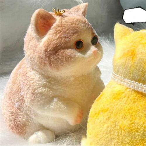 New Cute Cat Soft Squeeze Toys With Flocking Surface Slow Re