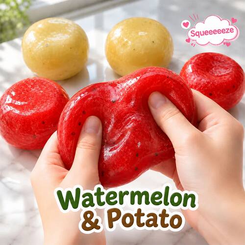 Handmade Watermelon Slushy Squishy & Mashed Potato Squishy S