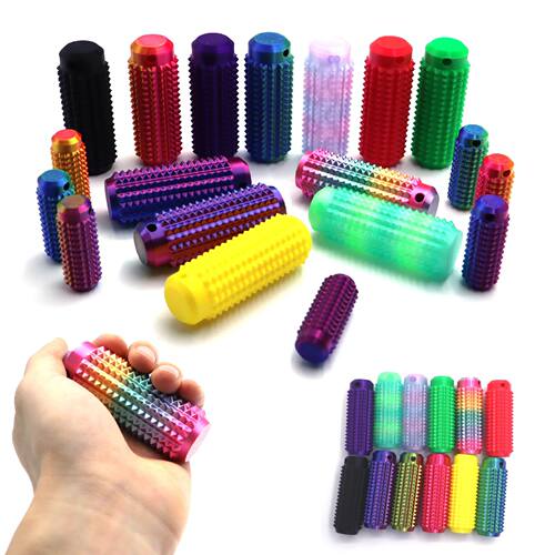 1/8PCS 3D Printed Spiky Grippie Stim Keychain Fidget Toys Li