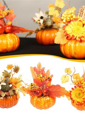 New Thanksgiving Fake Pumpk Decor Artificial Flower Hallowee