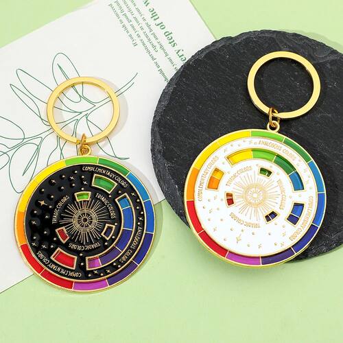 Color Wheel Keyring for Painters, Interactive Keychain, Art