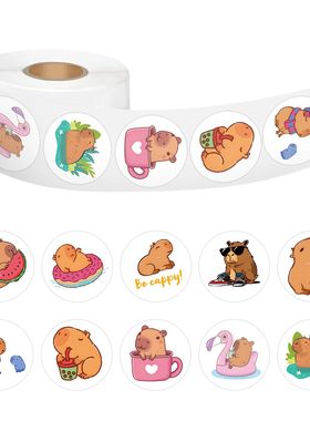 500pcs Cute Plump Capybara Cartoon Brown Animals Stickers DI