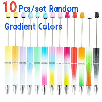 10 Pcs Mixed Beaded Ballpoint Pen Creative Beadable Pen Wedd