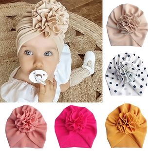 Cute Flower Baby Turban Hat Soft Baby Girl Headwrap Beanie H