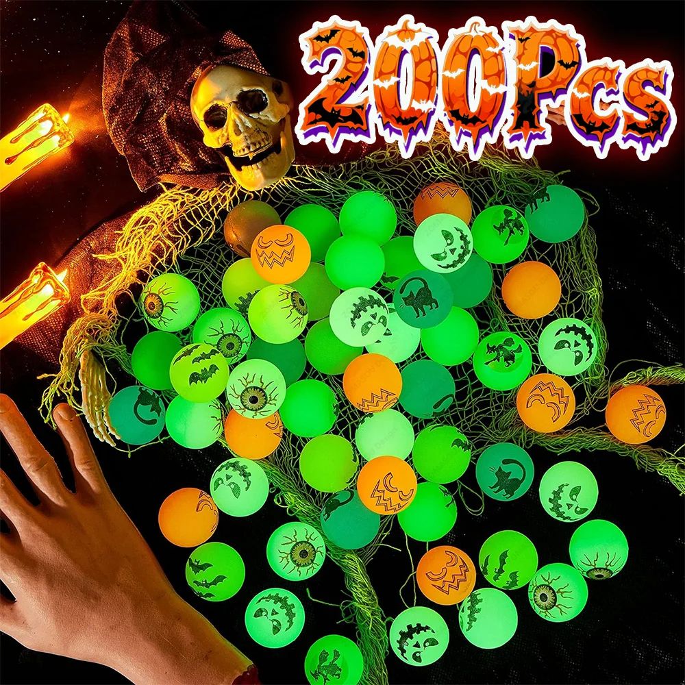 200-1Pcs Halloween Bouncing Balls Glow in The Dark Halloween